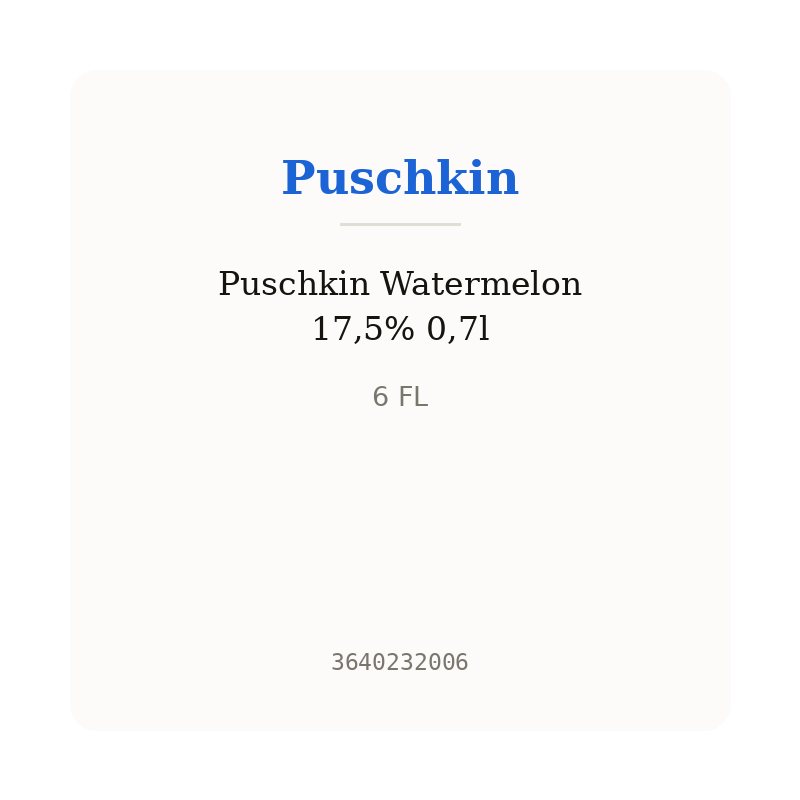 Puschkin Watermelon 17,5% 0,7l