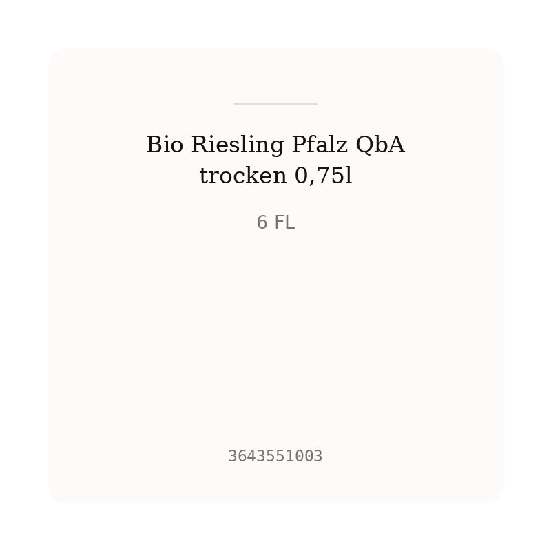 Bio Riesling Pfalz QbA trocken 0,75l