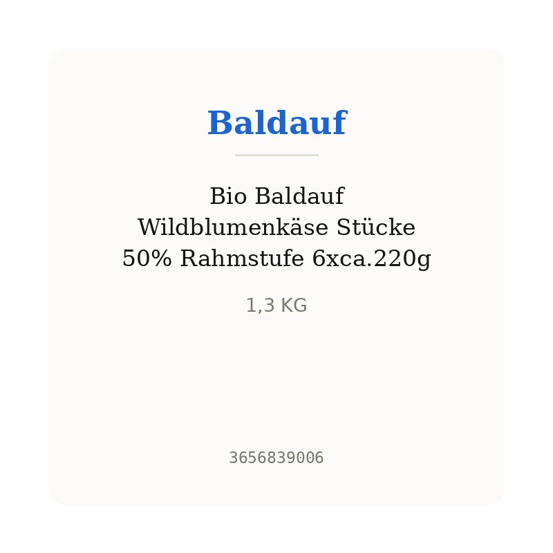 Bio Baldauf Wildblumenkäse Stücke 50% Rahmstufe 6xca.220g