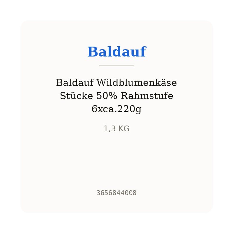 Baldauf Wildblumenkäse Stücke 50% Rahmstufe 6xca.220g