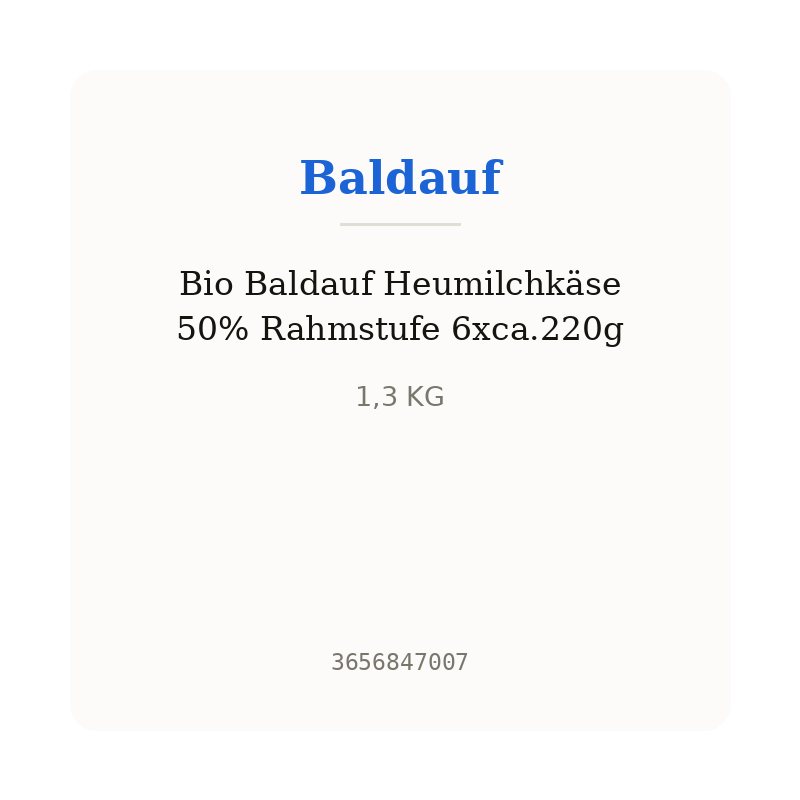 Bio Baldauf Heumilchkäse 50% Rahmstufe 6xca.220g