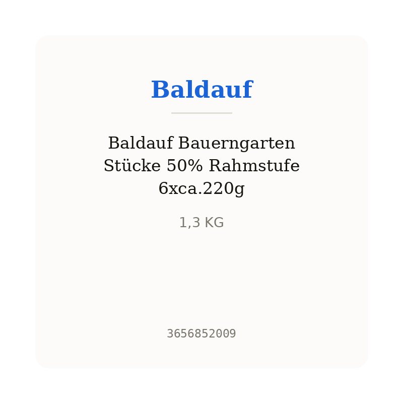 Baldauf Bauerngarten Stücke 50% Rahmstufe 6xca.220g