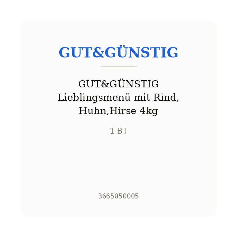 GUT&GÜNSTIG Lieblingsmenü mit Rind, Huhn,Hirse 4kg