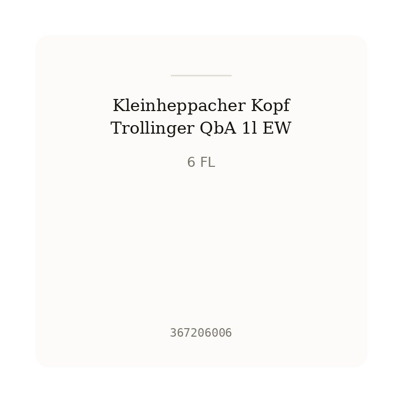 Kleinheppacher Kopf Trollinger QbA 1l EW