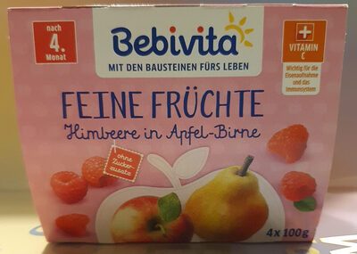 Bebivita Feine Früchte Himbeere in Apfel ab dem 5.Monat 4x100g