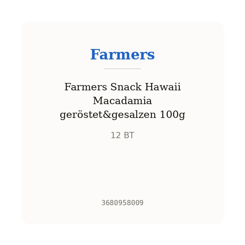 Farmers Snack Hawaii Macadamia geröstet&gesalzen 100g