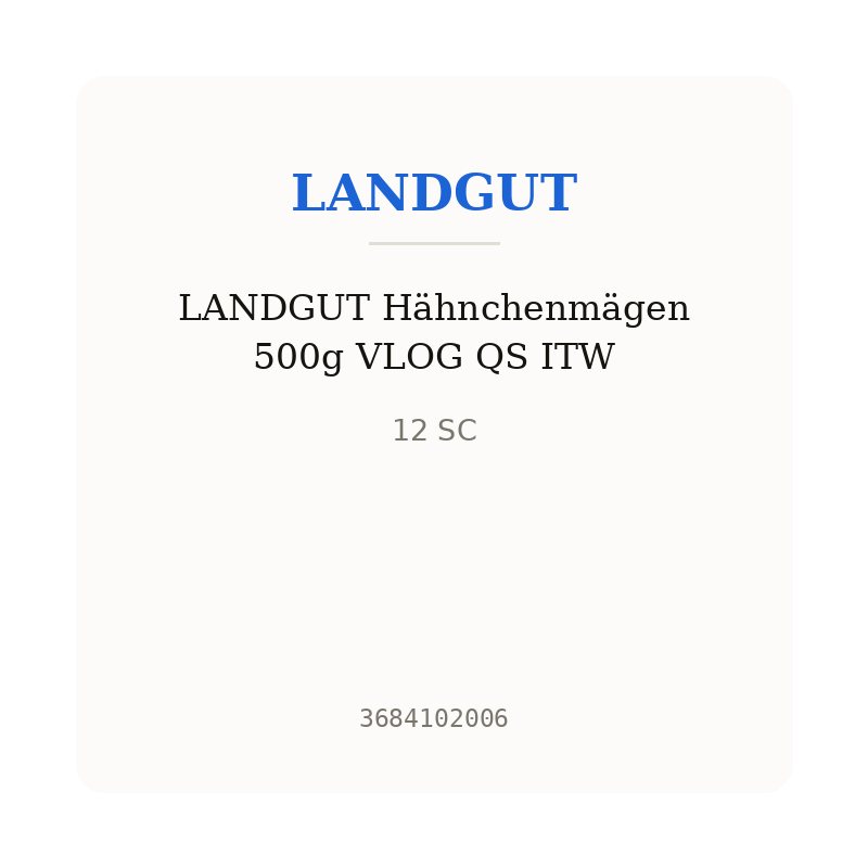 LANDGUT Hähnchenmägen 500g VLOG QS ITW