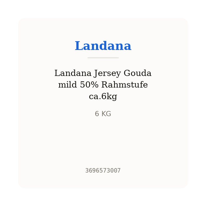 Landana Jersey Gouda mild 50% Rahmstufe ca.6kg