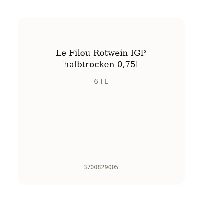 Le Filou Rotwein IGP halbtrocken 0,75l