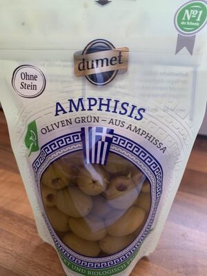 Bio Dumet Amphisis grüne Oliven ohne Stein 270g