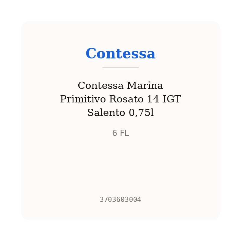 Contessa Marina Primitivo Rosato 14 IGT Salento 0,75l