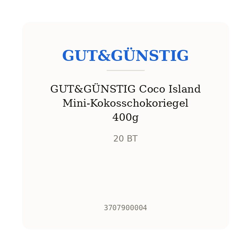 GUT&GÜNSTIG Coco Island Mini-Kokosschokoriegel 400g