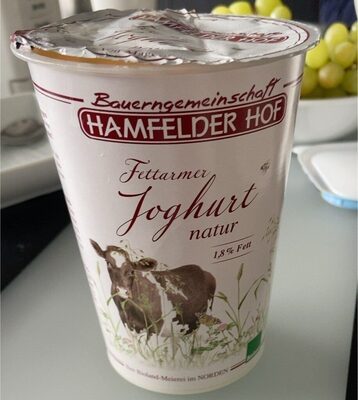 Bio Hamfelder Hof Joghurt Natur 1,8% 500g