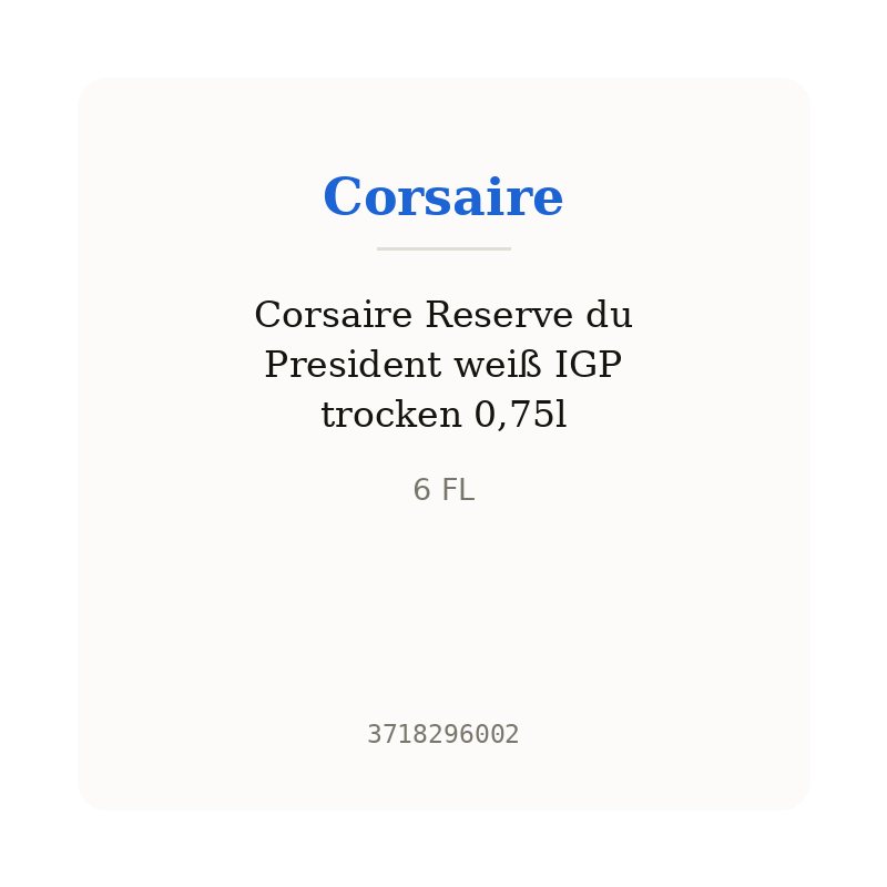 Corsaire Reserve du President weiß IGP trocken 0,75l