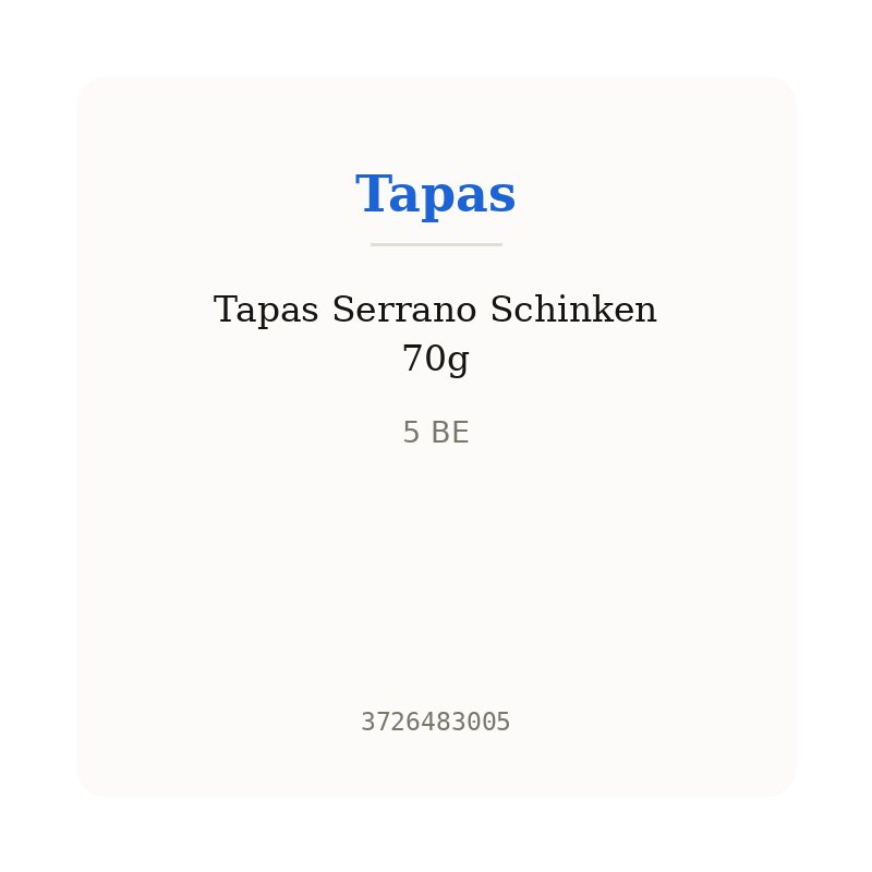 Tapas Serrano Schinken 70g