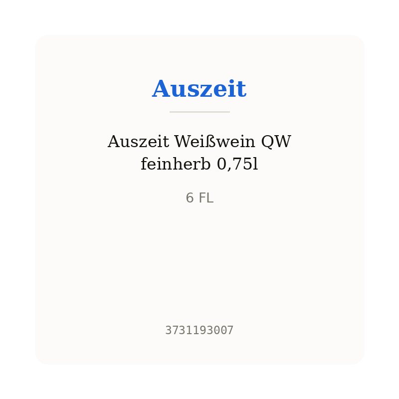 Auszeit Weißwein QW feinherb 0,75l