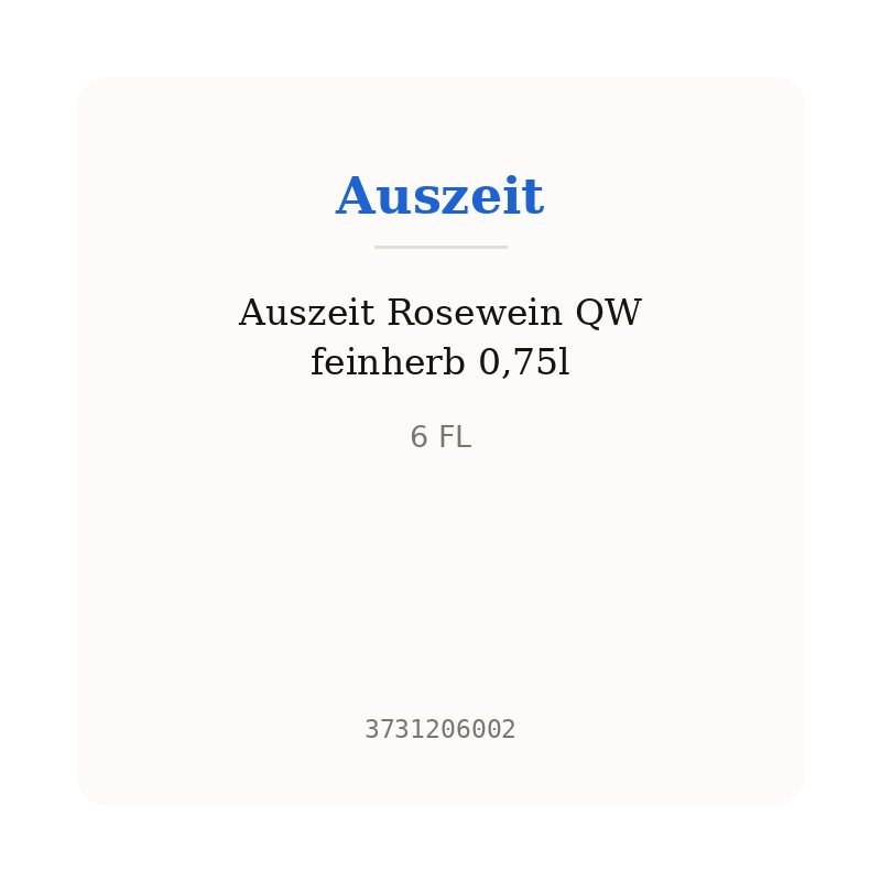 Auszeit Rosewein QW feinherb 0,75l