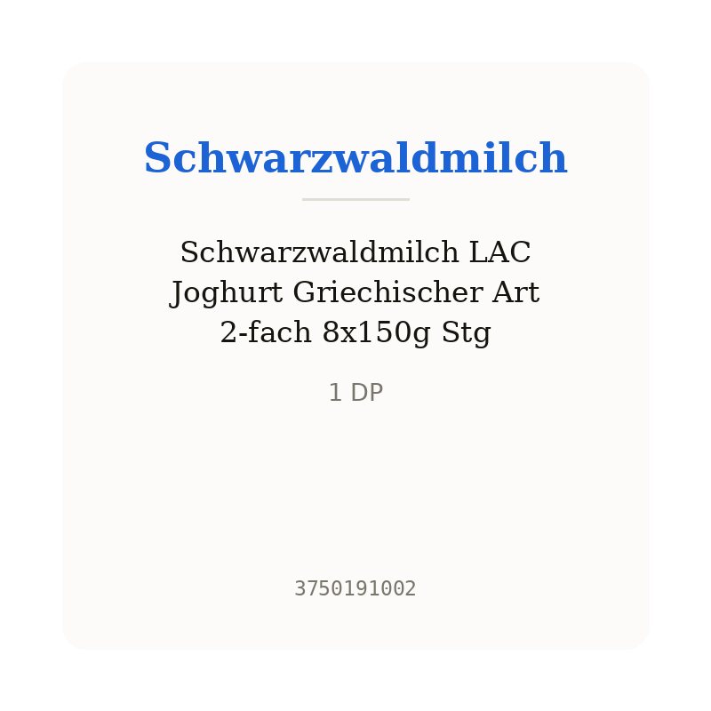 Schwarzwaldmilch LAC Joghurt Griechischer Art 2-fach 8x150g Stg