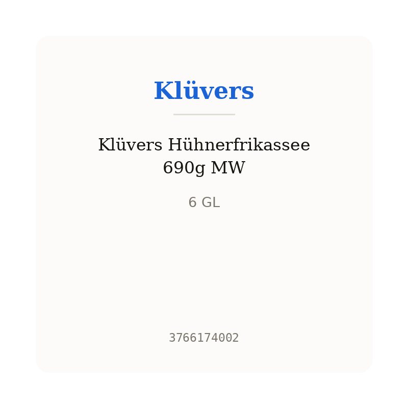 Klüvers Hühnerfrikassee 690g MW