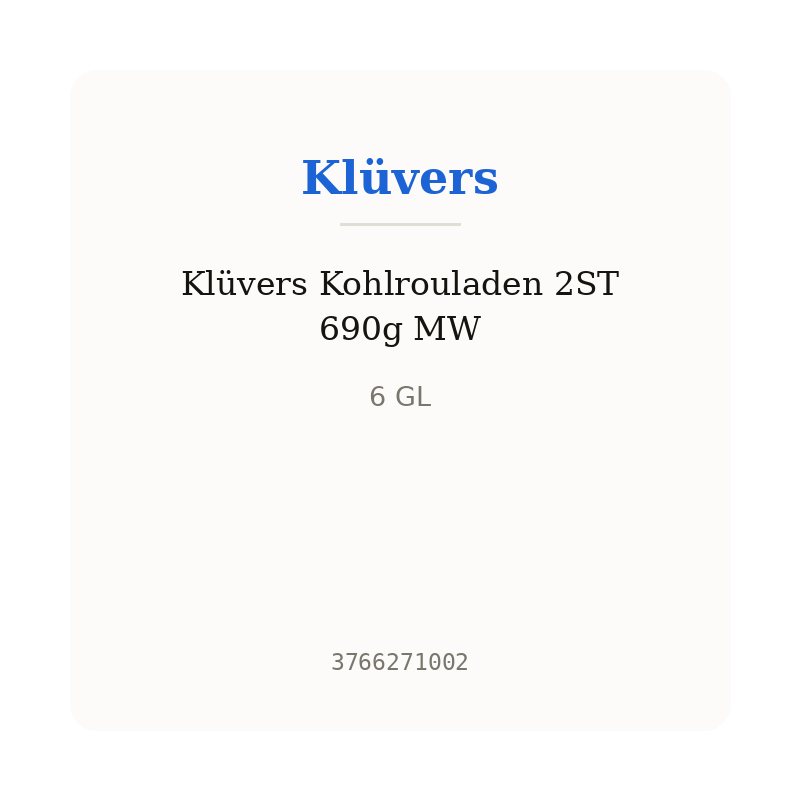 Klüvers Kohlrouladen 2ST 690g MW