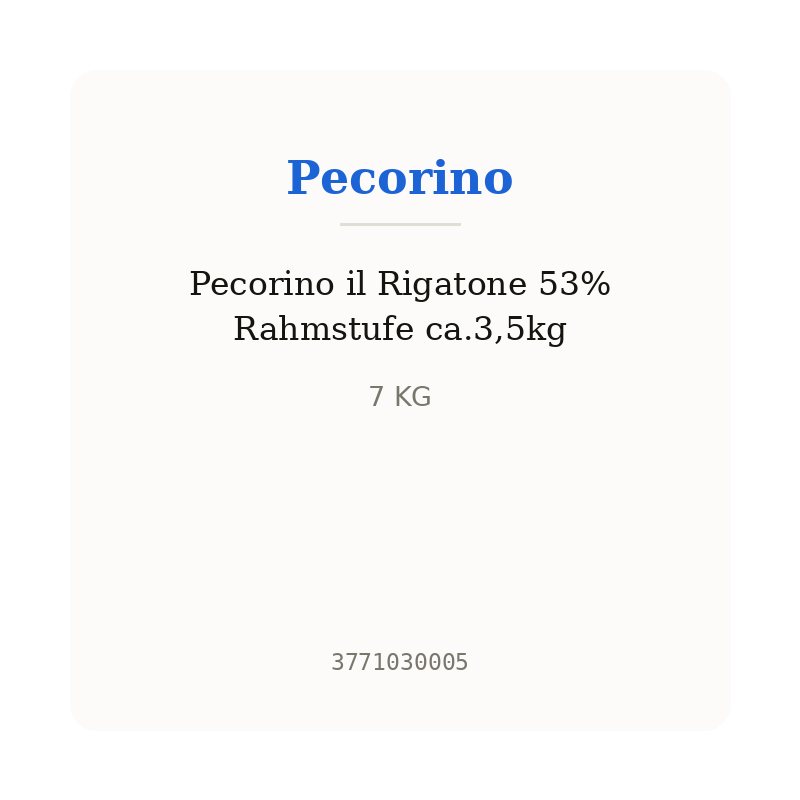 Pecorino il Rigatone 53% Rahmstufe ca.3,5kg
