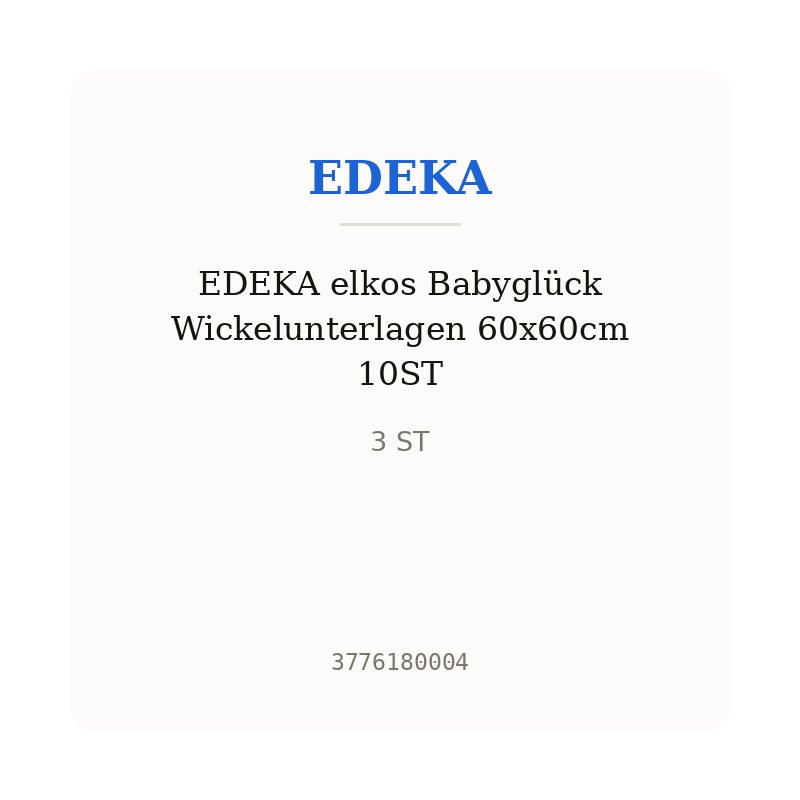 EDEKA elkos Babyglück Wickelunterlagen 60x60cm 10ST