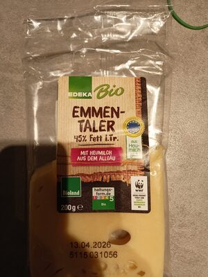 Bio EDEKA Emmentaler Käse mit Heumilch 45% 200g