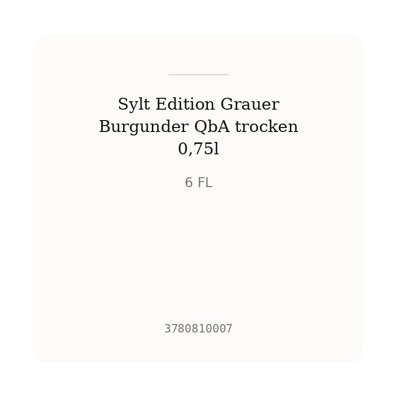 Sylt Edition Grauer Burgunder QbA trocken 0,75l