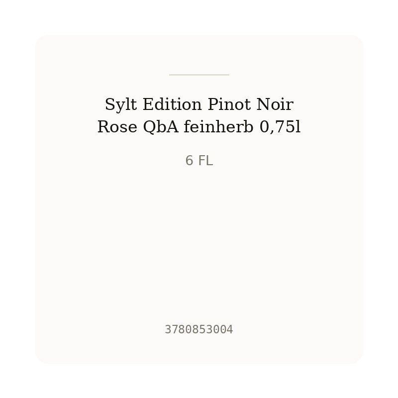 Sylt Edition Pinot Noir Rose QbA feinherb 0,75l