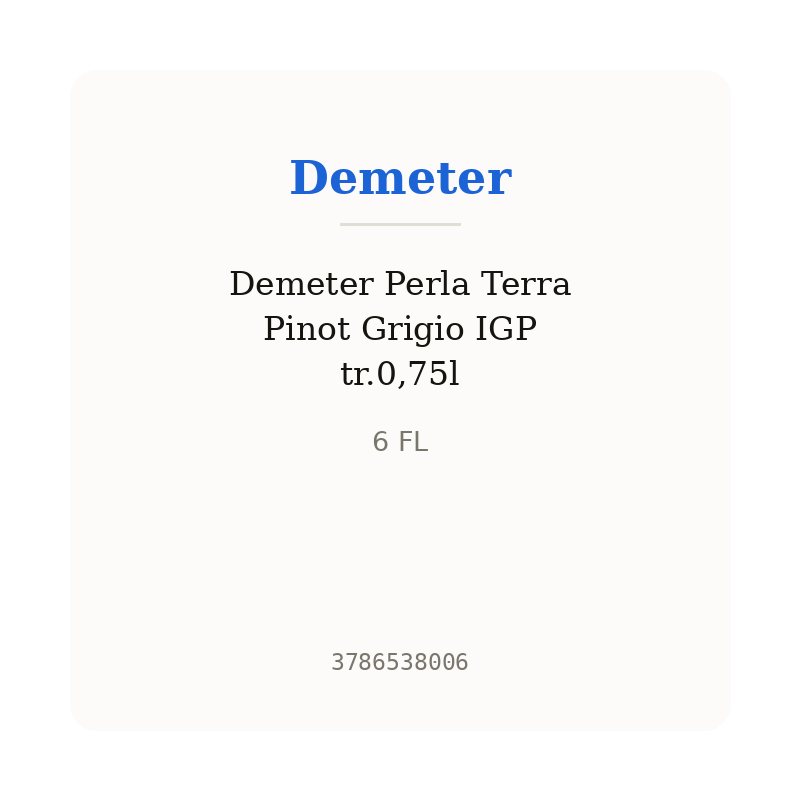 Demeter Perla Terra Pinot Grigio IGP tr.0,75l