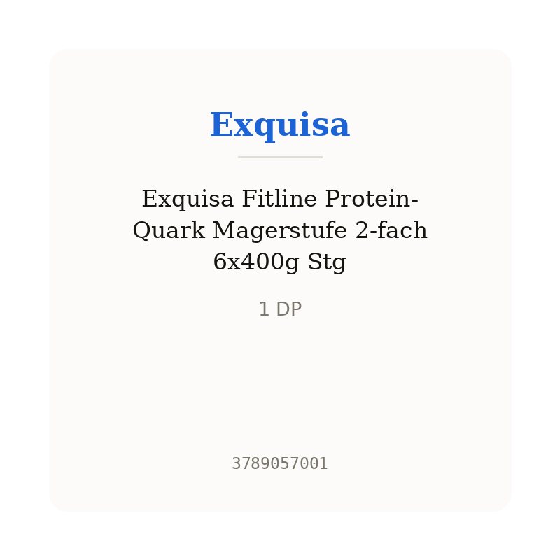 Exquisa Fitline Protein-Quark Magerstufe 2-fach 6x400g Stg