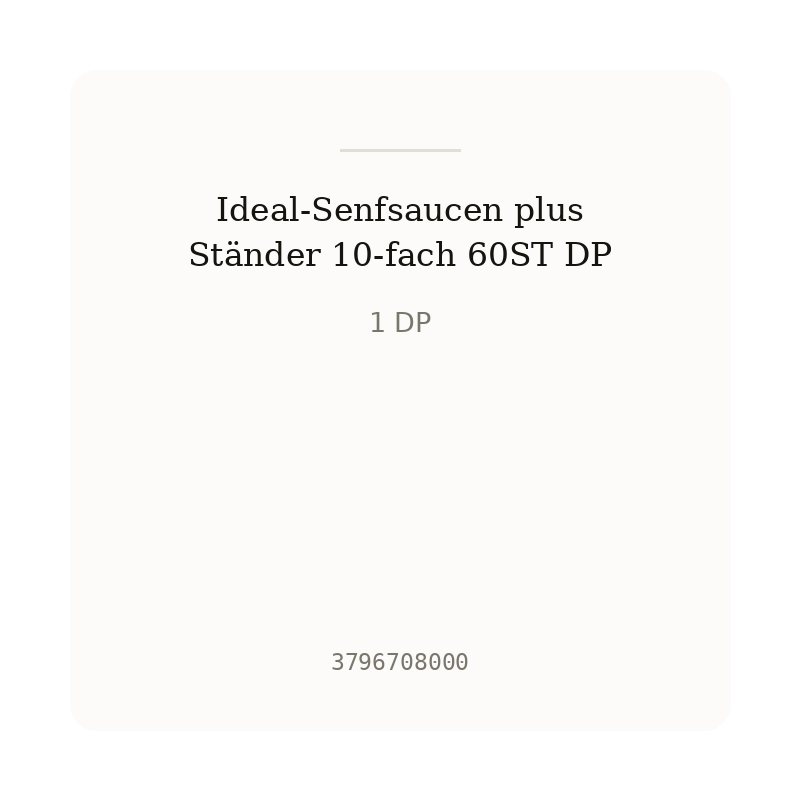 Ideal-Senfsaucen plus Ständer 10-fach 60ST DP
