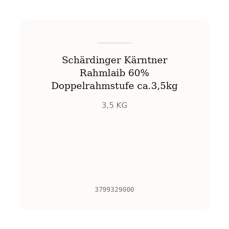 Schärdinger Kärntner Rahmlaib 60% Doppelrahmstufe ca.3,5kg