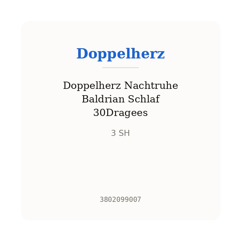 Doppelherz Nachtruhe Baldrian Schlaf 30Dragees