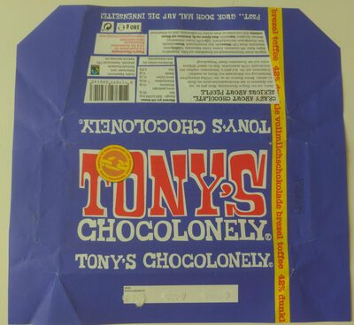 Tony's Chocolonely Dunkle Vollmilchschokolade 42% Brezel Toffee 180g