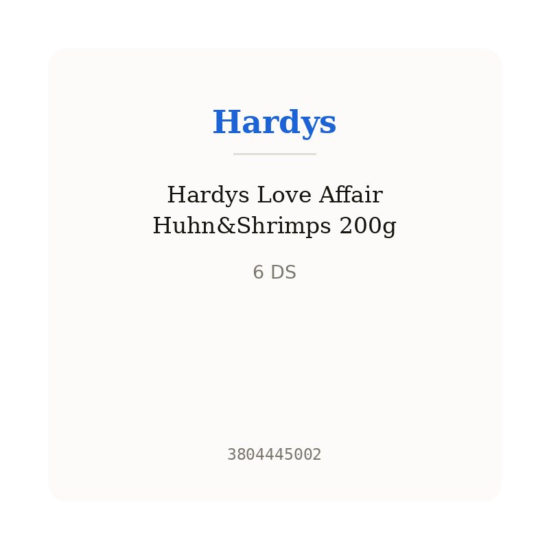 Hardys Love Affair Huhn&Shrimps 200g