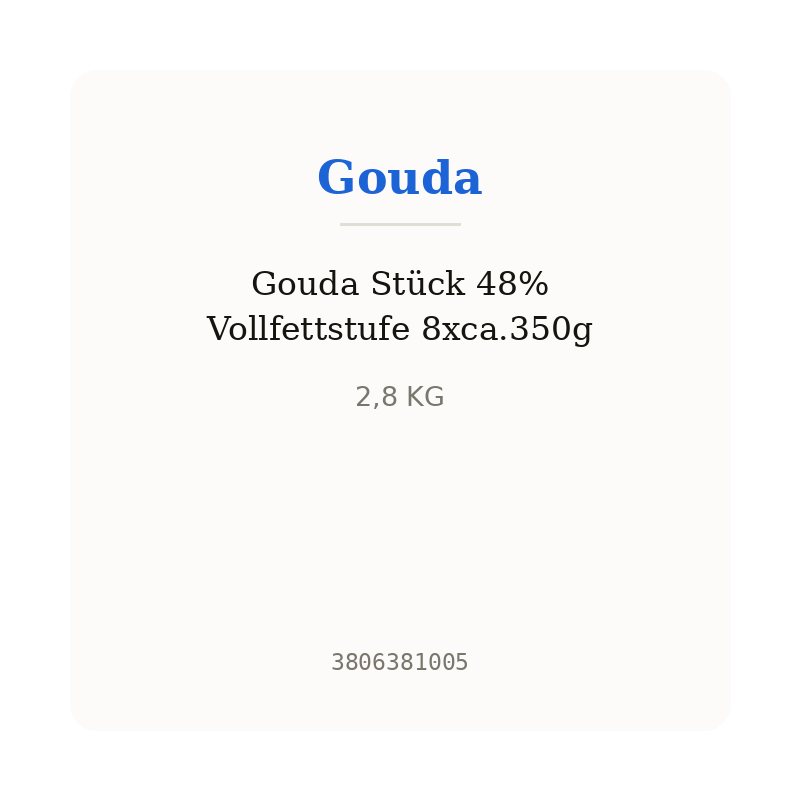 Gouda Stück 48% Vollfettstufe 8xca.350g