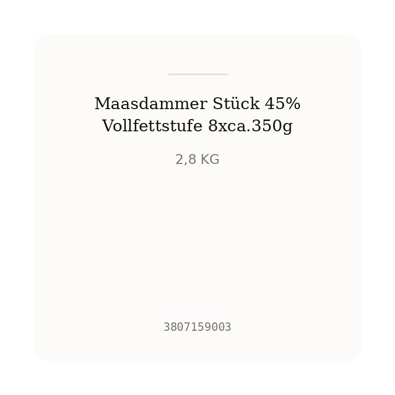 Maasdammer Stück 45% Vollfettstufe 8xca.350g