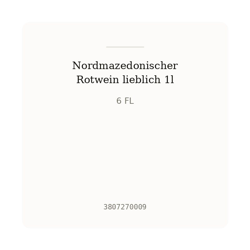 Nordmazedonischer Rotwein lieblich 1l