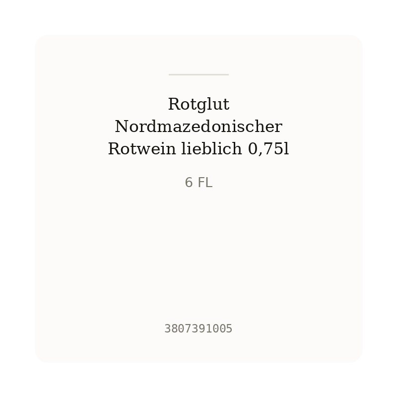 Rotglut Nordmazedonischer Rotwein lieblich 0,75l