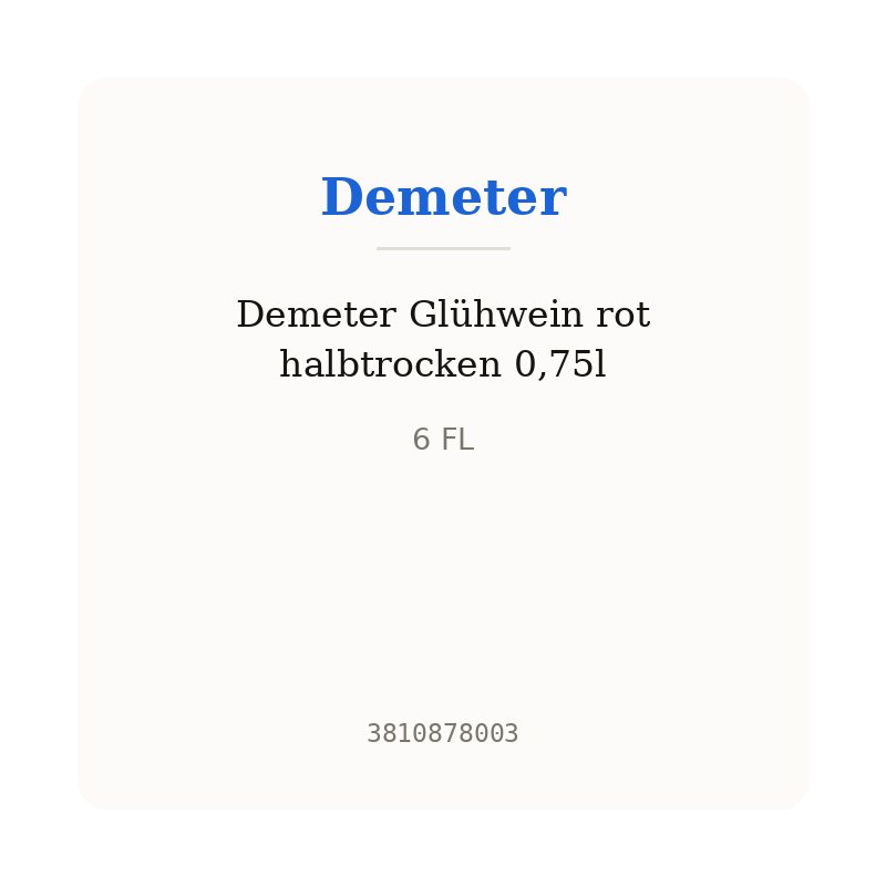 Demeter Glühwein rot halbtrocken 0,75l