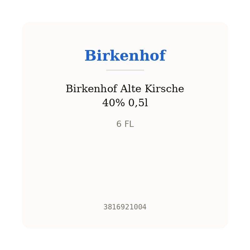 Birkenhof Alte Kirsche 40% 0,5l