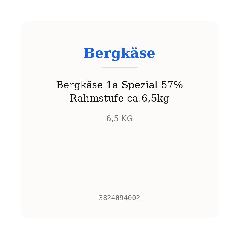 Bergkäse 1a Spezial 57% Rahmstufe ca.6,5kg