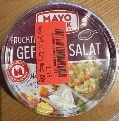 Mayo Feinkost Fruchtiger Geflügelsalat in Mango-Curry-Creme 150g