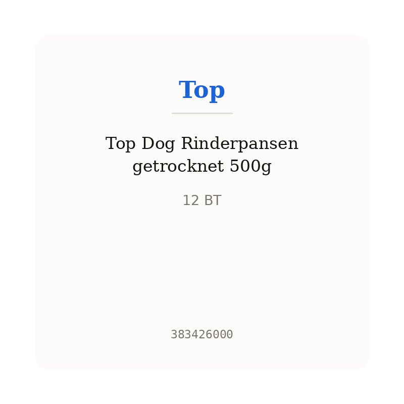 Top Dog Rinderpansen getrocknet 500g