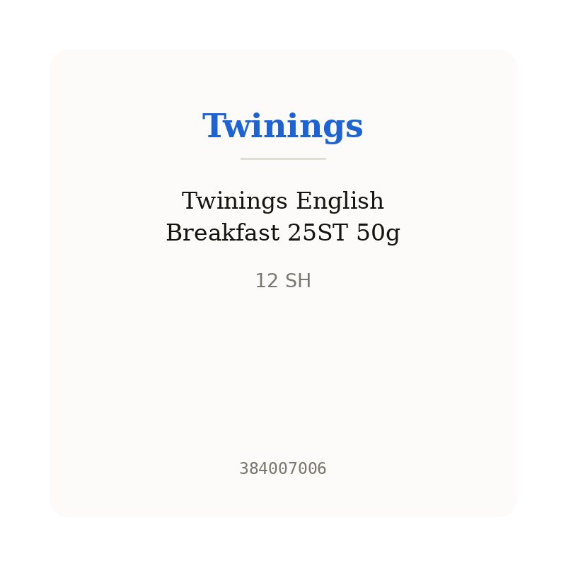 Twinings English Breakfast 25ST 50g