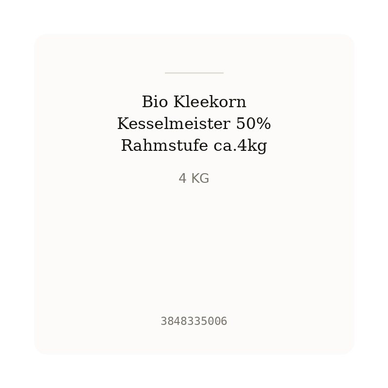 Bio Kleekorn Kesselmeister 50% Rahmstufe ca.4kg
