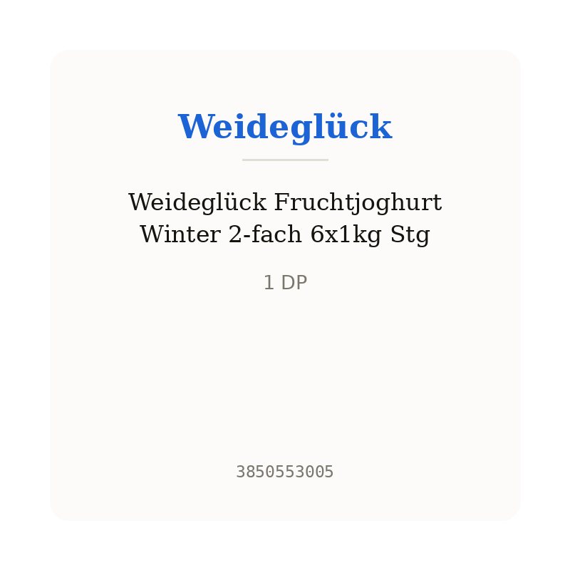 Weideglück Fruchtjoghurt Winter 2-fach 6x1kg Stg