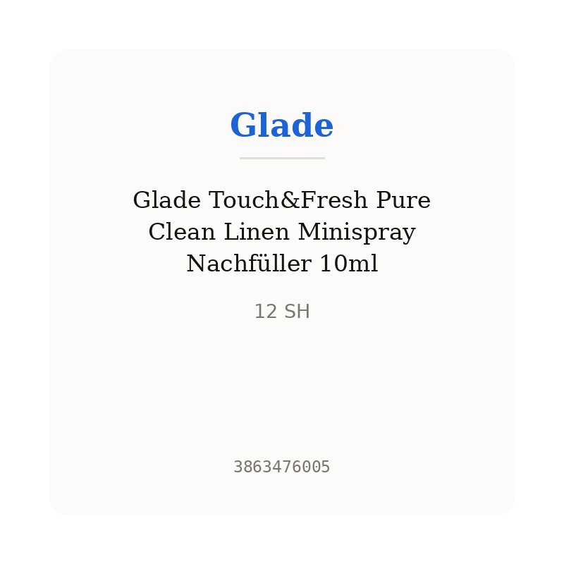 Glade Touch&Fresh Pure Clean Linen Minispray Nachfüller 10ml