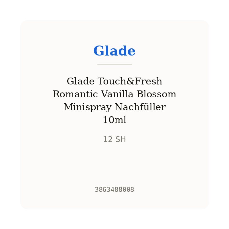 Glade Touch&Fresh Romantic Vanilla Blossom Minispray Nachfüller 10ml